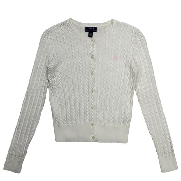 폴로랄프로렌 블랙라벨 아이보리 케이블 코튼 가디건 M