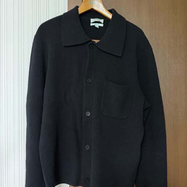 COS 코스 코튼 블렌드 텍스쳐 니트 가디건 XL 이동휘 착용