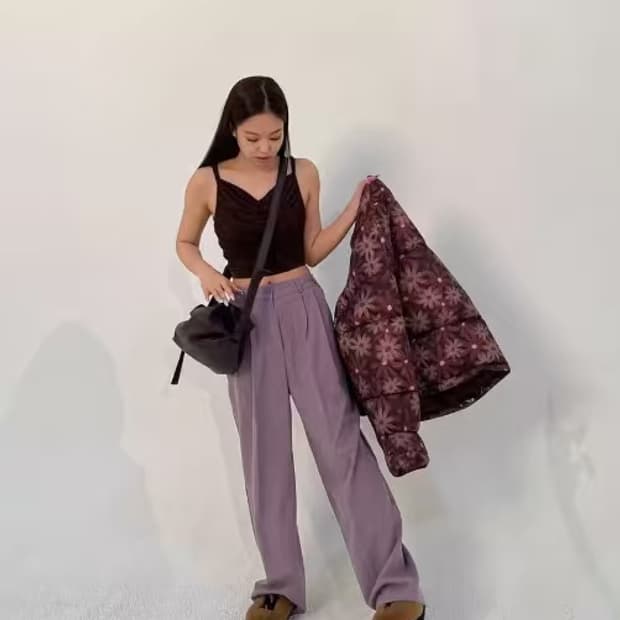 FREIHEIT Two-Tuck Button Wide Wool Pant