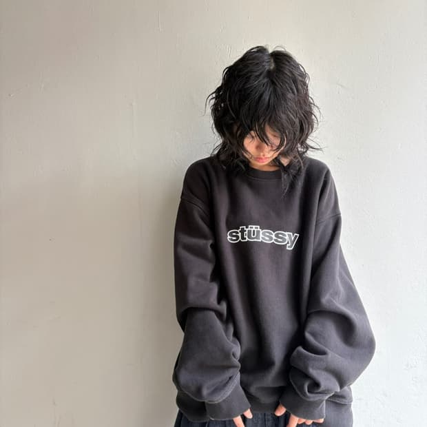 스투시 오버핏 SS로고 스웻셔츠