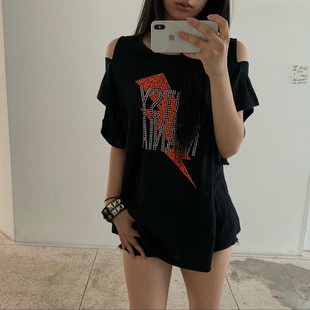 GGPX Electric Cut-Off Shoulder Top 