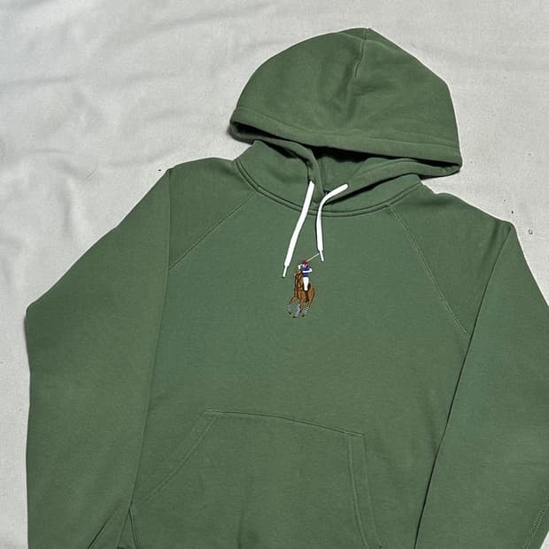 M 폴로랄프로렌 빅 멀티 포니 여성용 기모 그린 후드티