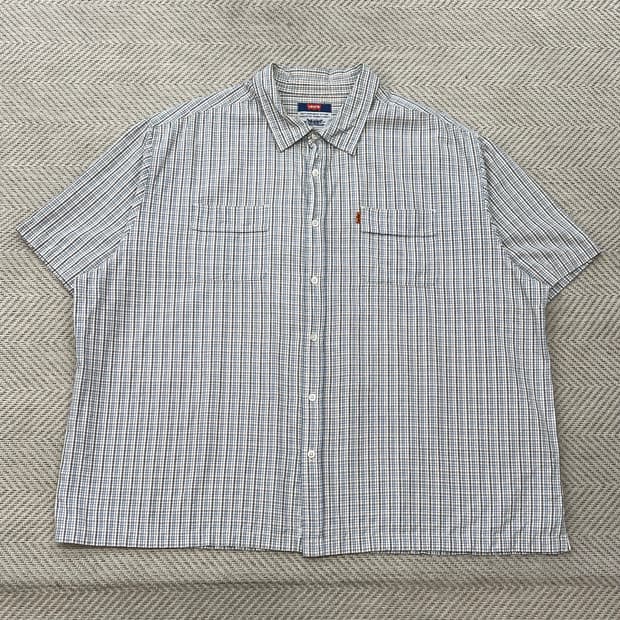 리바이스 체크 하프 셔츠 r3572