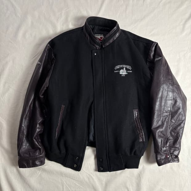 Canada Sports Wear 캐나다스포츠웨어 울혼방 가죽자켓 XXL