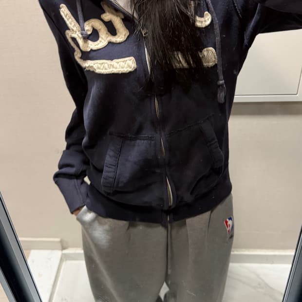 아베크롬비 네이비 후드집업 m