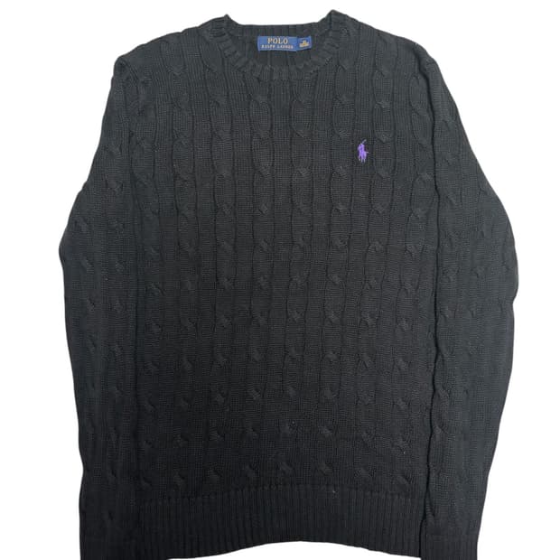 [정품] 폴로 랄프로렌 블랙 케이블 꽈배기 니트 XS
