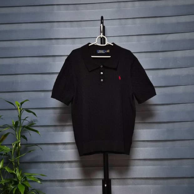 (새상품급) 폴로 랄프로렌 블랙 니트 카라티 XL