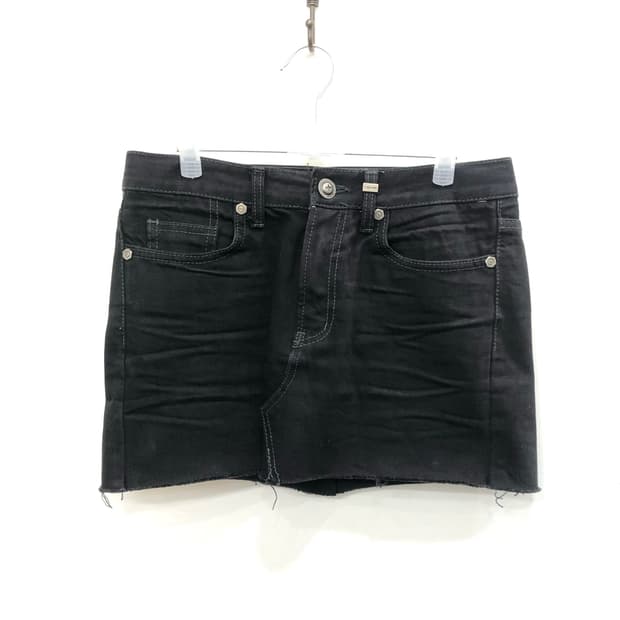 black basic cotton mini skirt