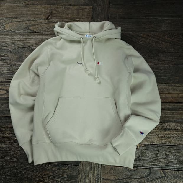 [챔피온] 구글 자수 오버핏 후드티 아이보리 M18786