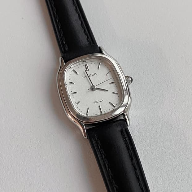 Seiko 세이코 엑셀린 쿼츠 스퀘어 실버 레이디스