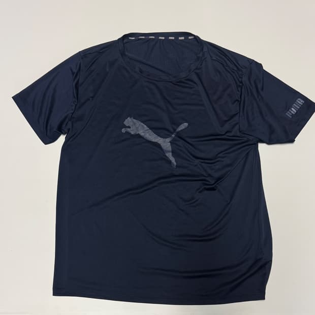 Puma 푸마 기능성 빅 로고 메쉬 소재 반팔 티셔츠 XL 네이비