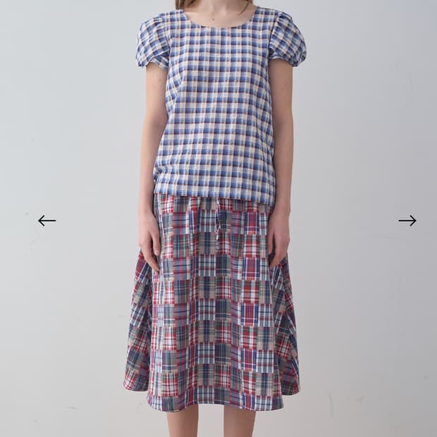 Enzo blues 26ss 체크 스커트