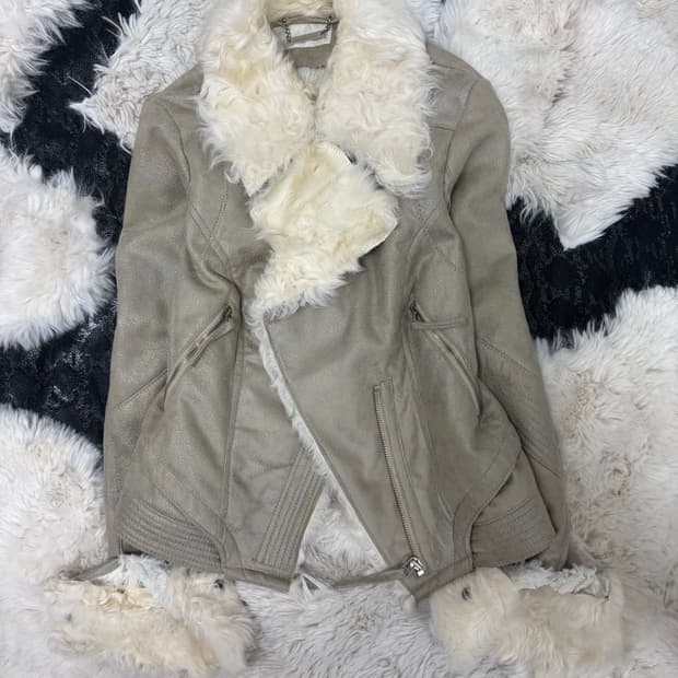 [00s] Fur Trimming Side Zip Detail Jacke