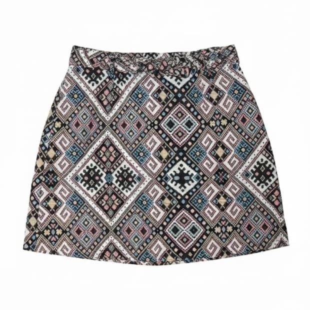 에스닉패턴 자카드 미니스커트