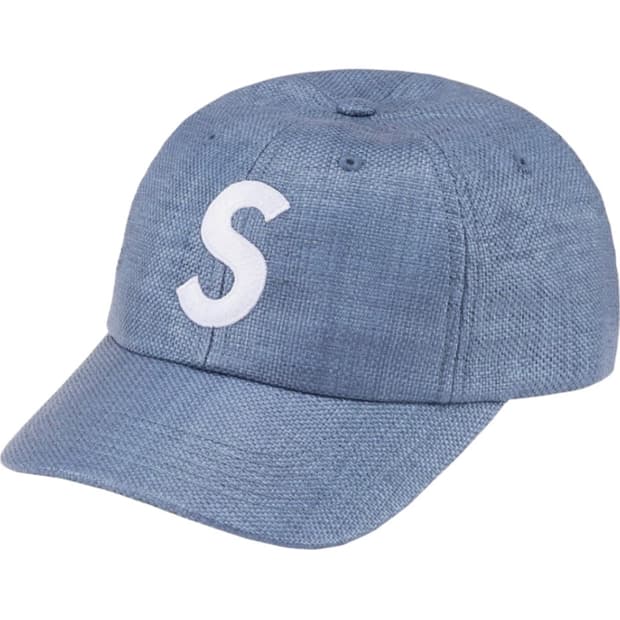 슈프림 라피아 S로고 6패널 볼캡