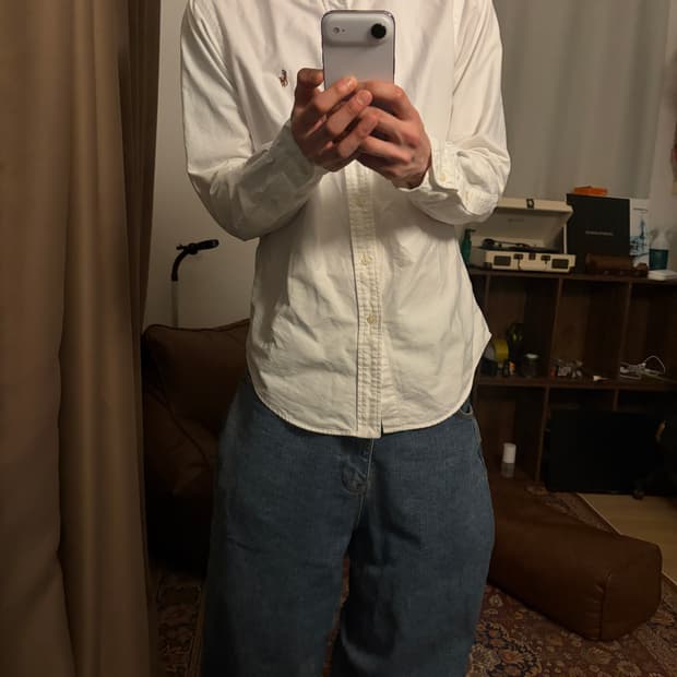 폴로 화이트 옥스퍼드 셔츠 