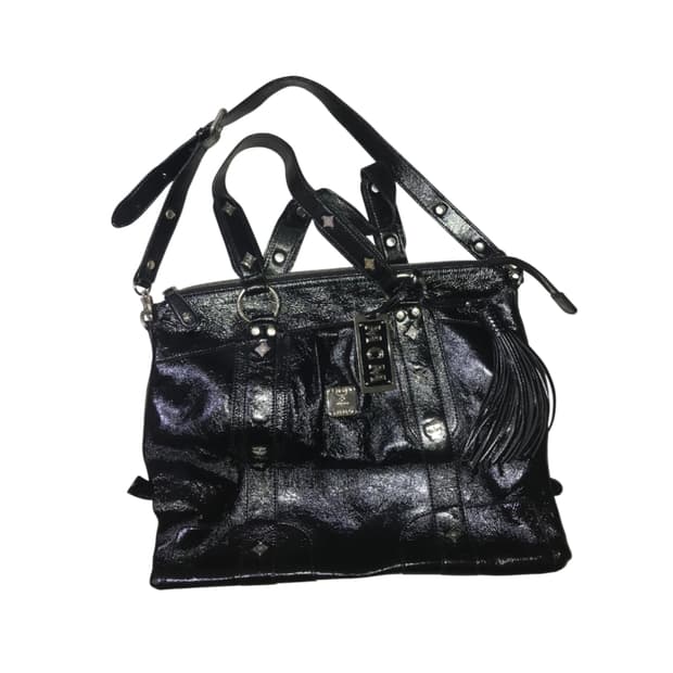 MCM 유광레더 숄더백 크로스백 블랙