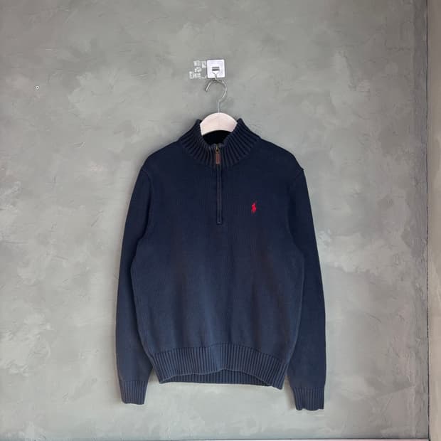 폴로 랄프로렌 반집업 니트 네이비