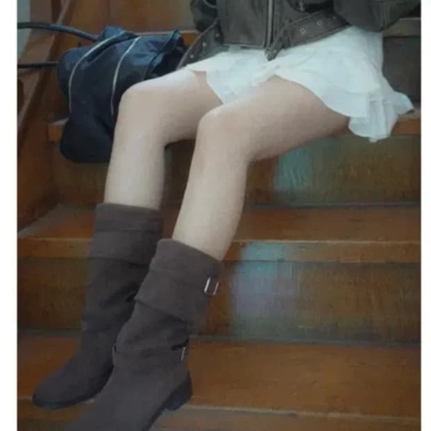 뮤즈모브 스웨이드 롱부츠 