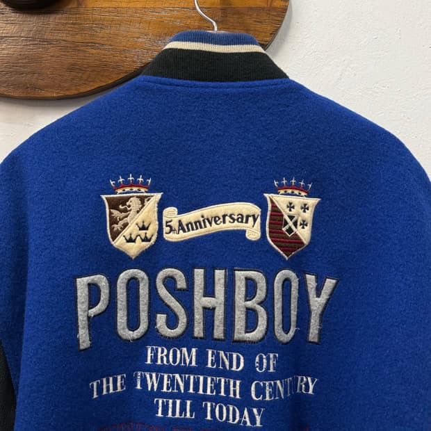 XL) POSHBOY 5th Leather Arm Varsity Jack