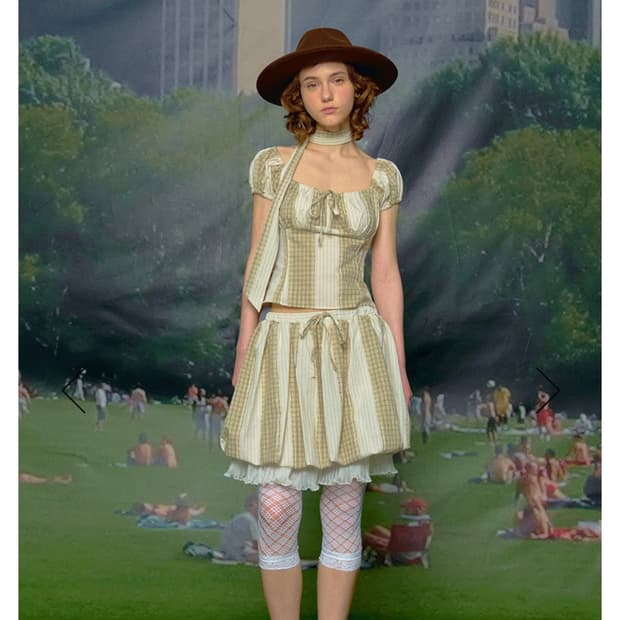 루루서울 baby mushroom mix blouse