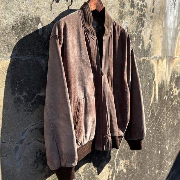 Leather master pig suede leather bomber