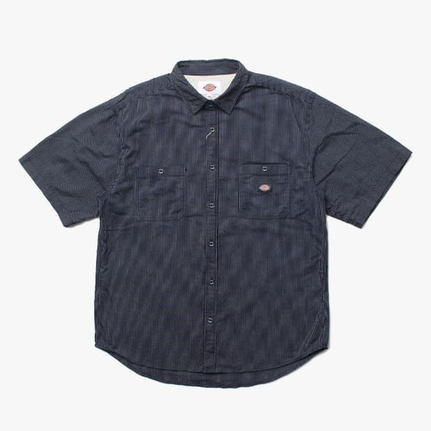 DICKIES "Navy Stripe Half Shirts"