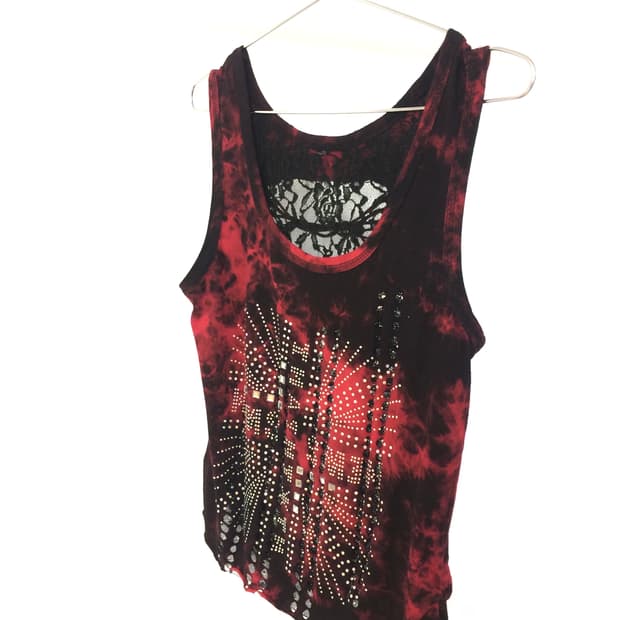 Punk Stud Sleeveless 펑크 고딕 십자가 스터드 나시