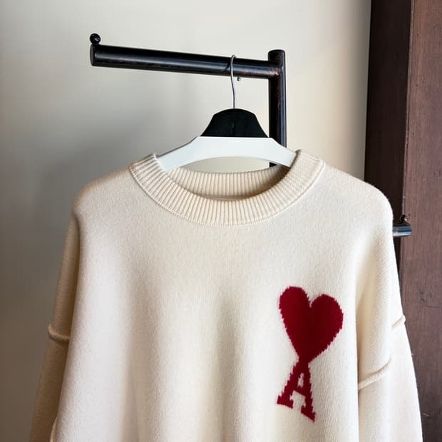 15382 - 아미 빅하트 로고 울 니트 (울 100%)