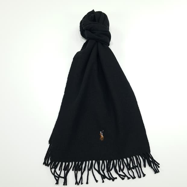 MX264 폴로 랄프로렌 블랙 램스울 목도리 머플러