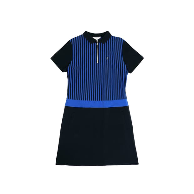 Lanvin Sport zip collar striped dress