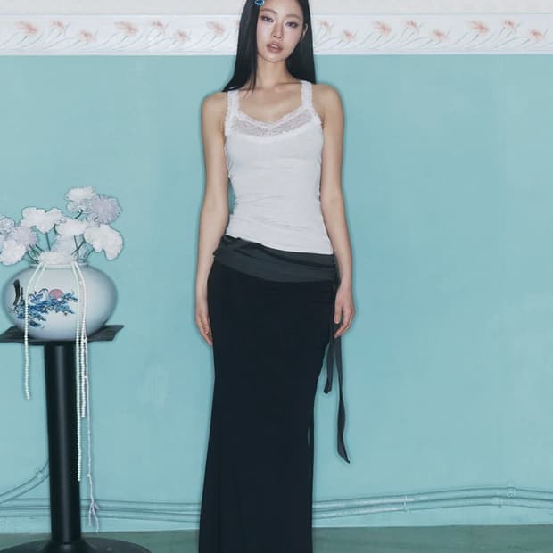 플리즈노팔로우 ina shirring long skirt 롱스커트 S