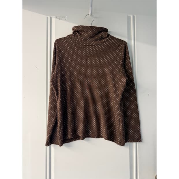 일본빈티지 골든베어 브라운 도트 터틀넥