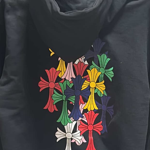 크롬하츠 멀티 컬러 크로스 세머터리 후드 블랙