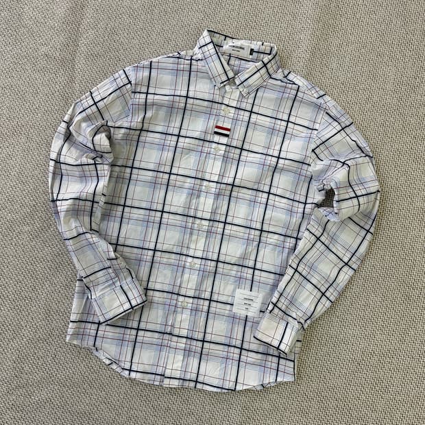 XL 체크 남성용 긴팔 셔츠 0326D