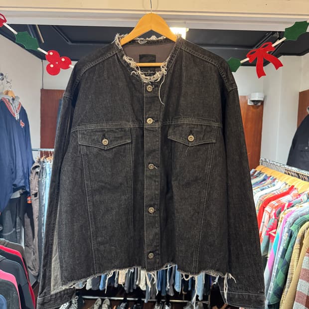 션존 오버핏 흑청 데님자켓 빈티지 올드스쿨 sean john XXL