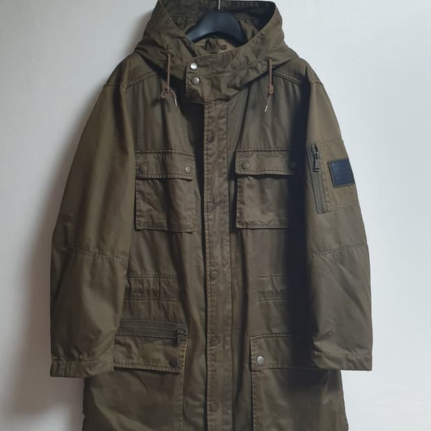 라코스테 멀티포켓 후드 야상 자켓 카키 100 (50)