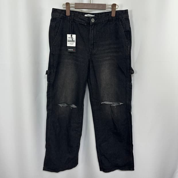   INDIO 남자 면100% 흑청 데님바지 팬츠 32 (L)