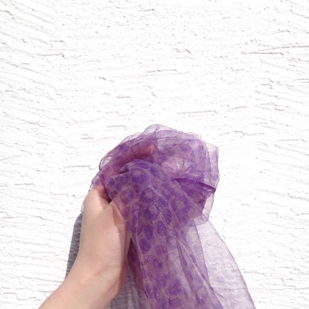 Leopard pattern scarf / purple