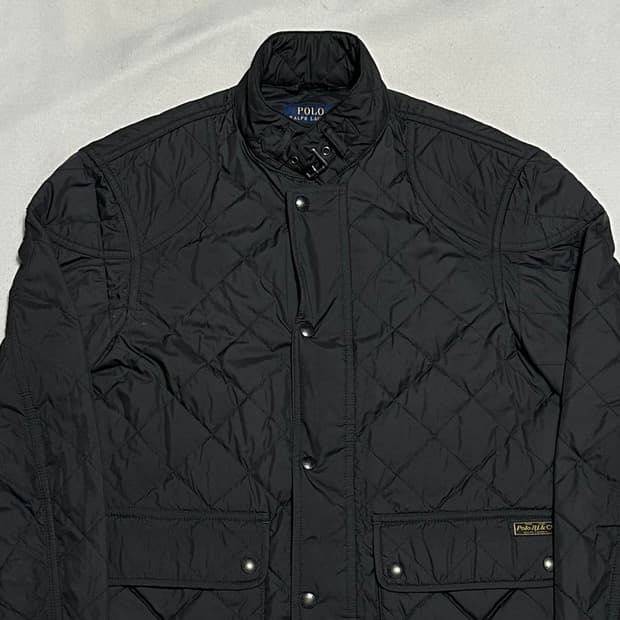 S 폴로랄프로렌 버클 넥 블랙 퀼팅 자켓