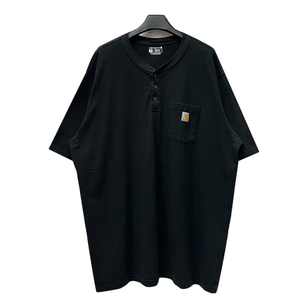 칼하트 루즈핏 헨리넥 블랙 반팔티 3XL