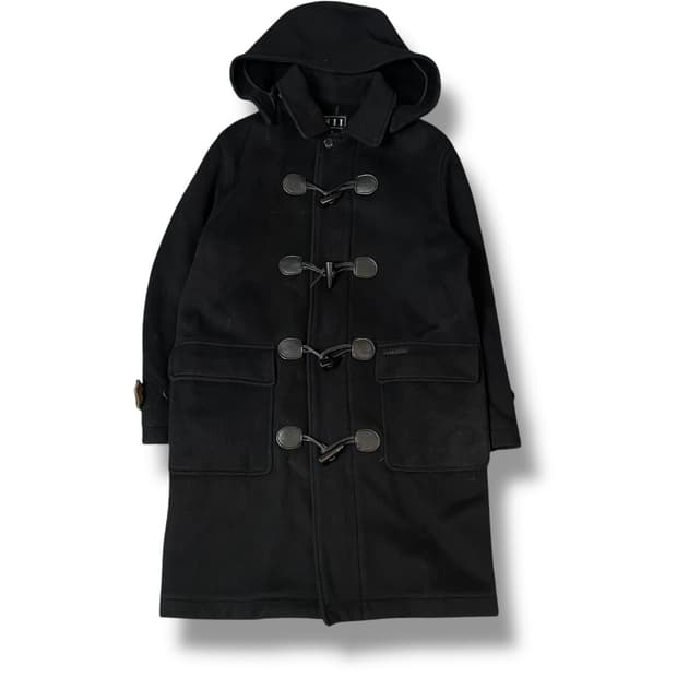NII 혼방 블랙 후드 더플 코트 95