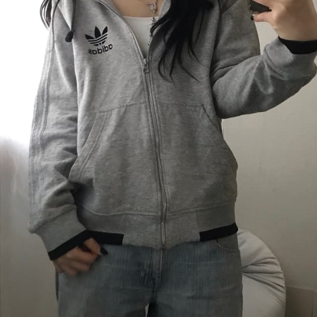 아디다스 그레이 00s 후드집업