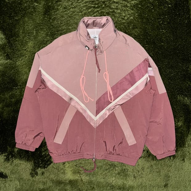 [XL] 아디다스 X 송포더뮤트 콜라보 패치 로고 팀 자켓 레드