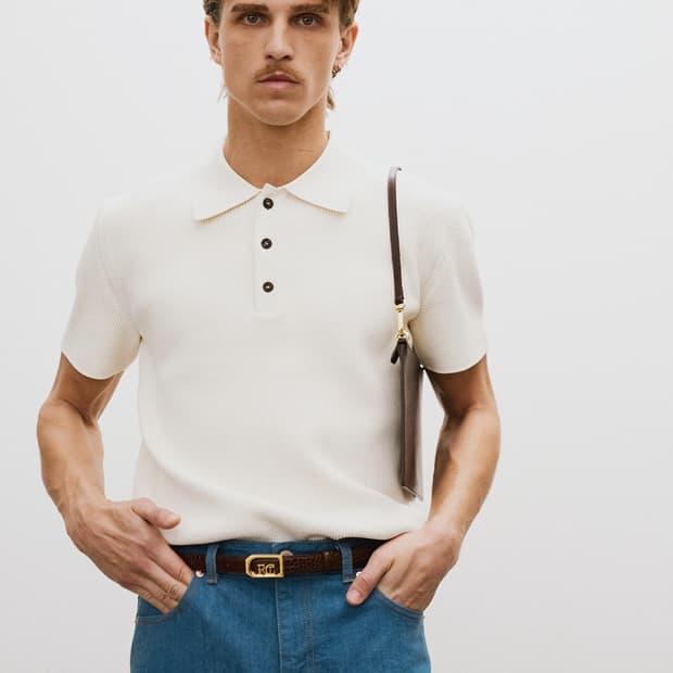 렉토 컴팩트 카라 니트 아이보리 클래식 폴로 s
