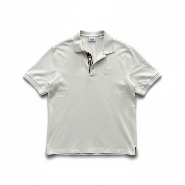 버버리 정품 TB 모노그램 모티브 코튼 피케 폴로셔츠 