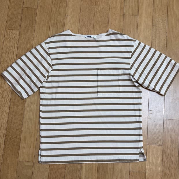 유니클로 U 르메르 보트넥 스트라이프 반팔티 M