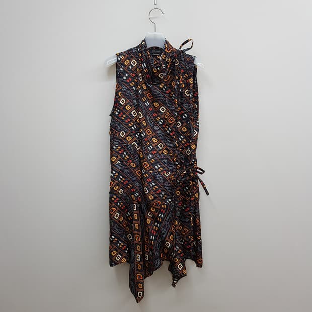 이자벨마랑 실크 패턴 슬리브리스 드레이프 원피스 38사이즈