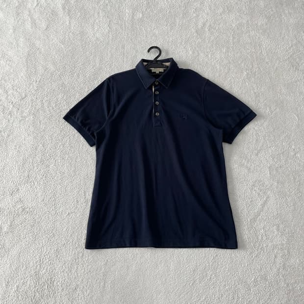 XL 버버리 남성 네이비 반팔카라티셔츠