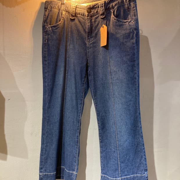 프렌치 7부 데님 팬츠